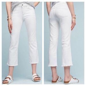 Pilcro White Wash Cropped Flare Denim | size 28